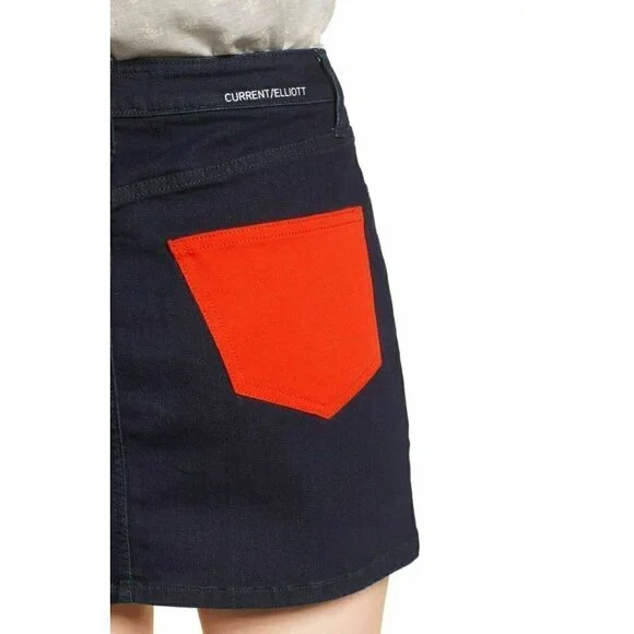 CURRENT/ELLIOTT Womens The Five-Pocket Denim Mini skirt Size 28 - Picture 5 of 12